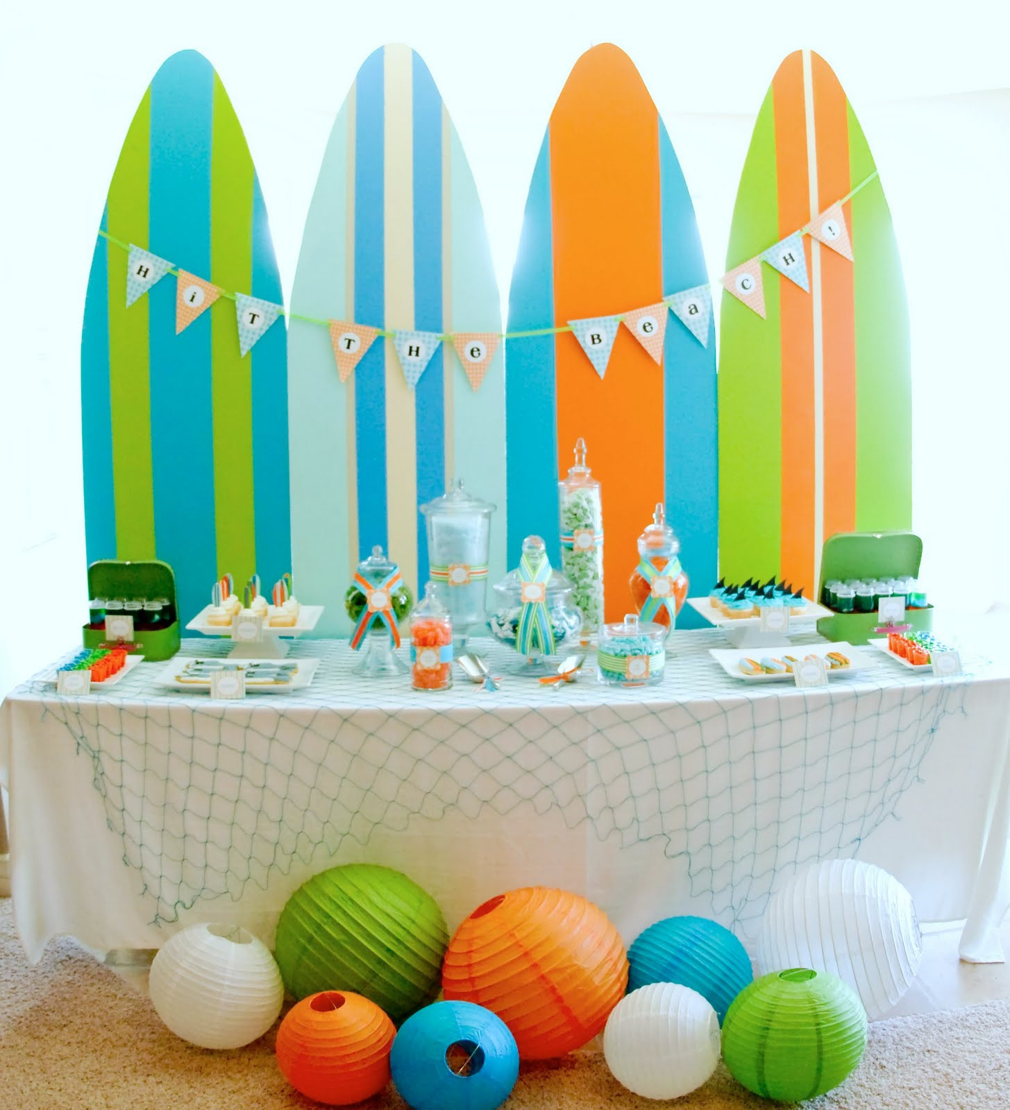 Beach Party Decorations Ideas
 Kara s Party Ideas Surf s Up Summer Pool Party
