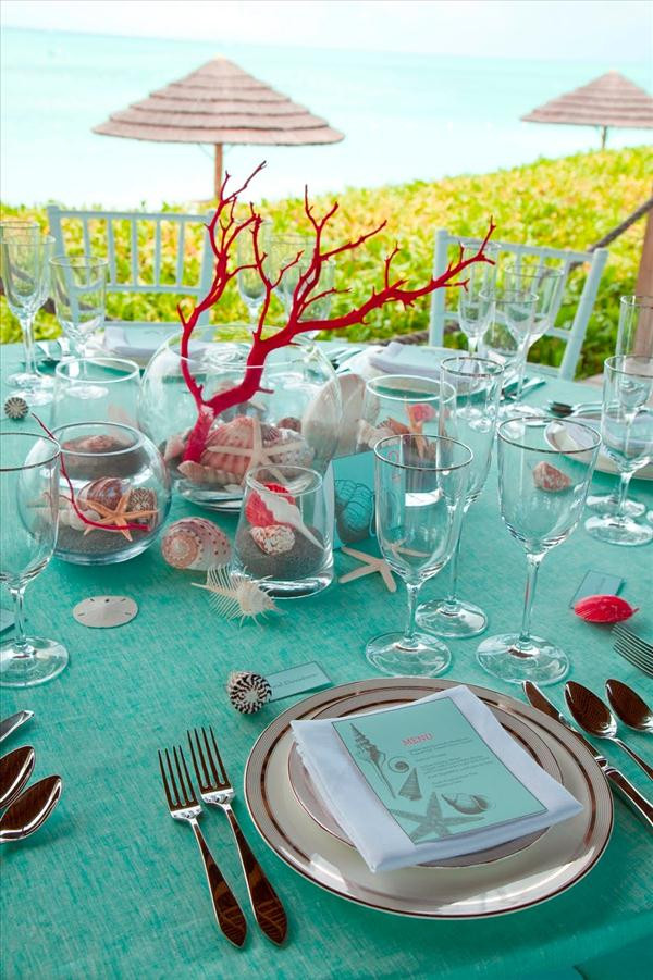 Beach Party Table Decoration Ideas
 Sea inspired table setting and ideas for your beach themed
