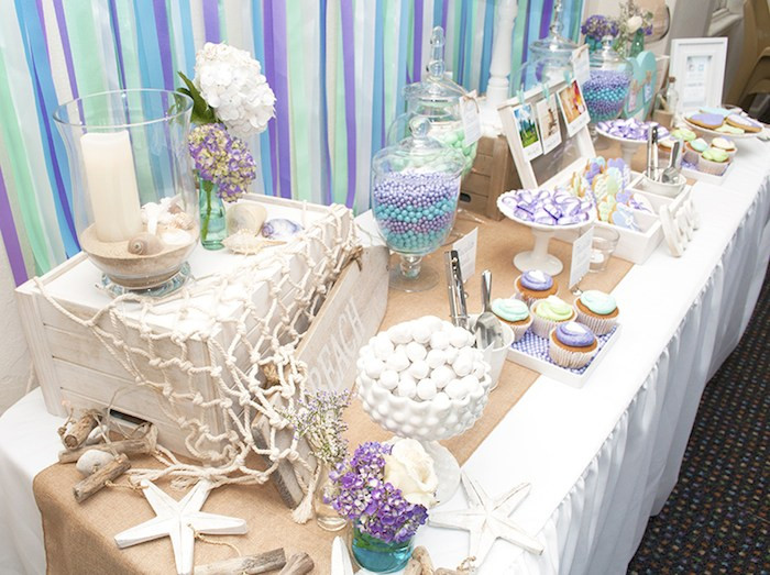 Beach Theme Decorating Ideas Party
 Kara s Party Ideas Beach Themed Engagement Party Planning