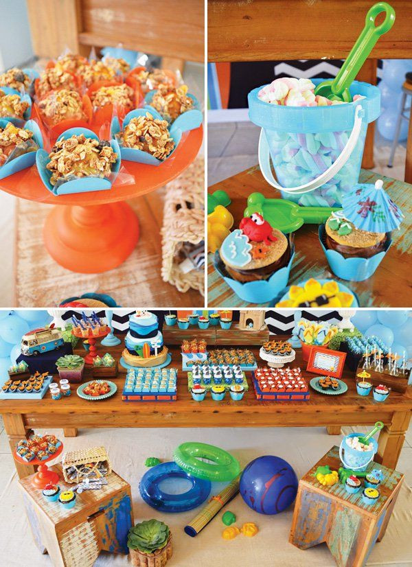 Beach Theme Party Decorating Ideas
 Bright & Beachy Surfing Birthday Party