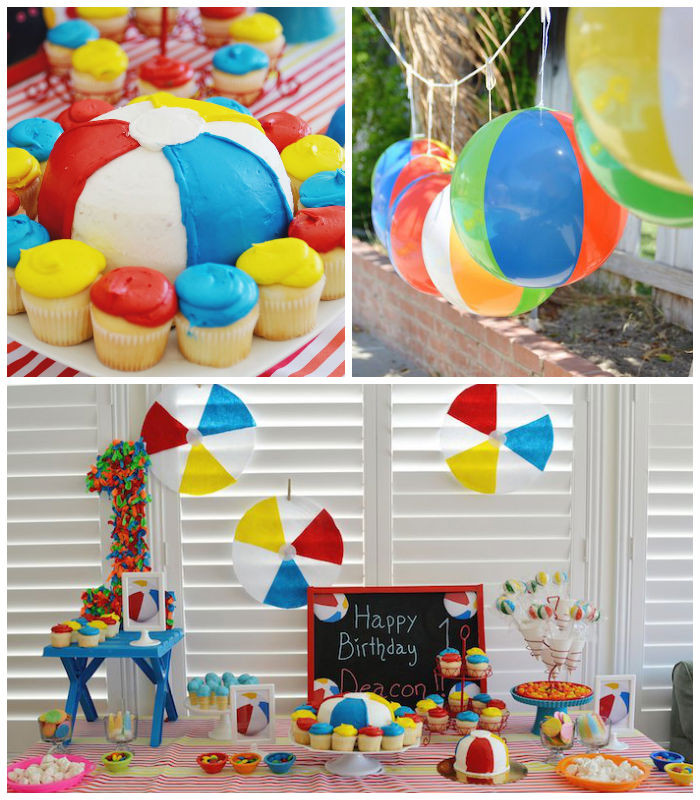 Beach Theme Party Decorating Ideas
 Kara s Party Ideas Beach Ball Themed Birthday Party
