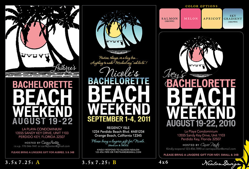 Beach Weekend Bachelorette Party Ideas
 Nealon Design BACHELORETTE Beach Weekend Silhouette