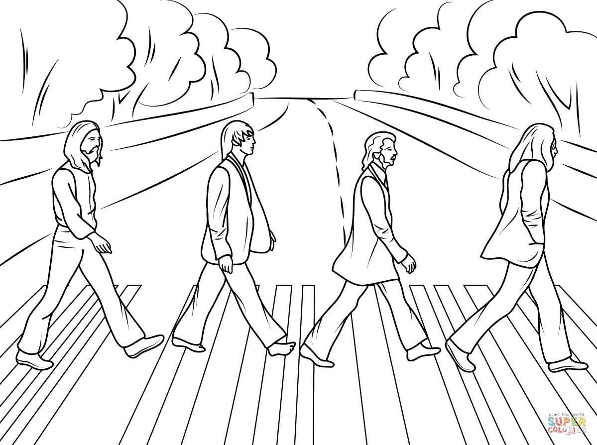 Beatles Coloring Book
 The Beatles Abbey Road cover photo coloring page