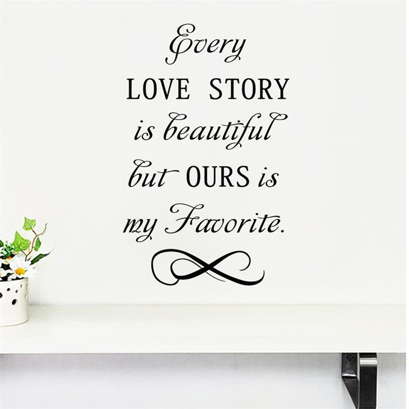 Beautiful Marriage Quotes
 Love Story is beautiful creative quotes wall sticker