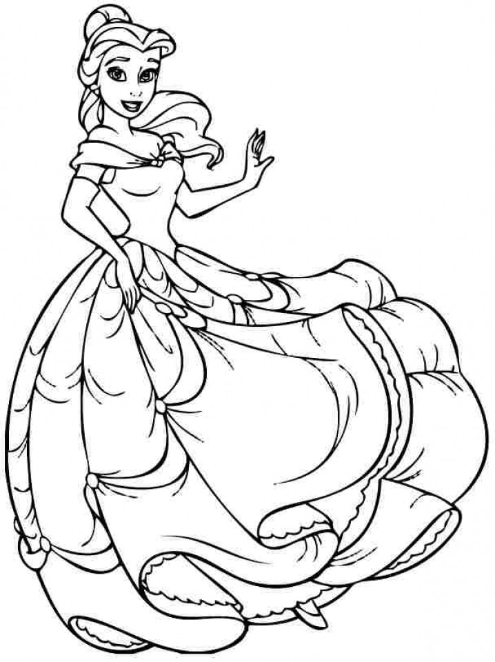 Belle Coloring Pages To Print
 20 Free Printable Disney Princess Belle Coloring Pages
