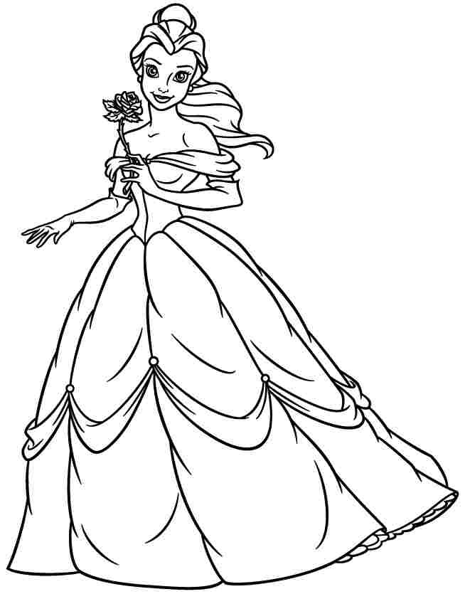 Belle Coloring Pages To Print
 Princess Belle Coloring Pages AZ Coloring Pages