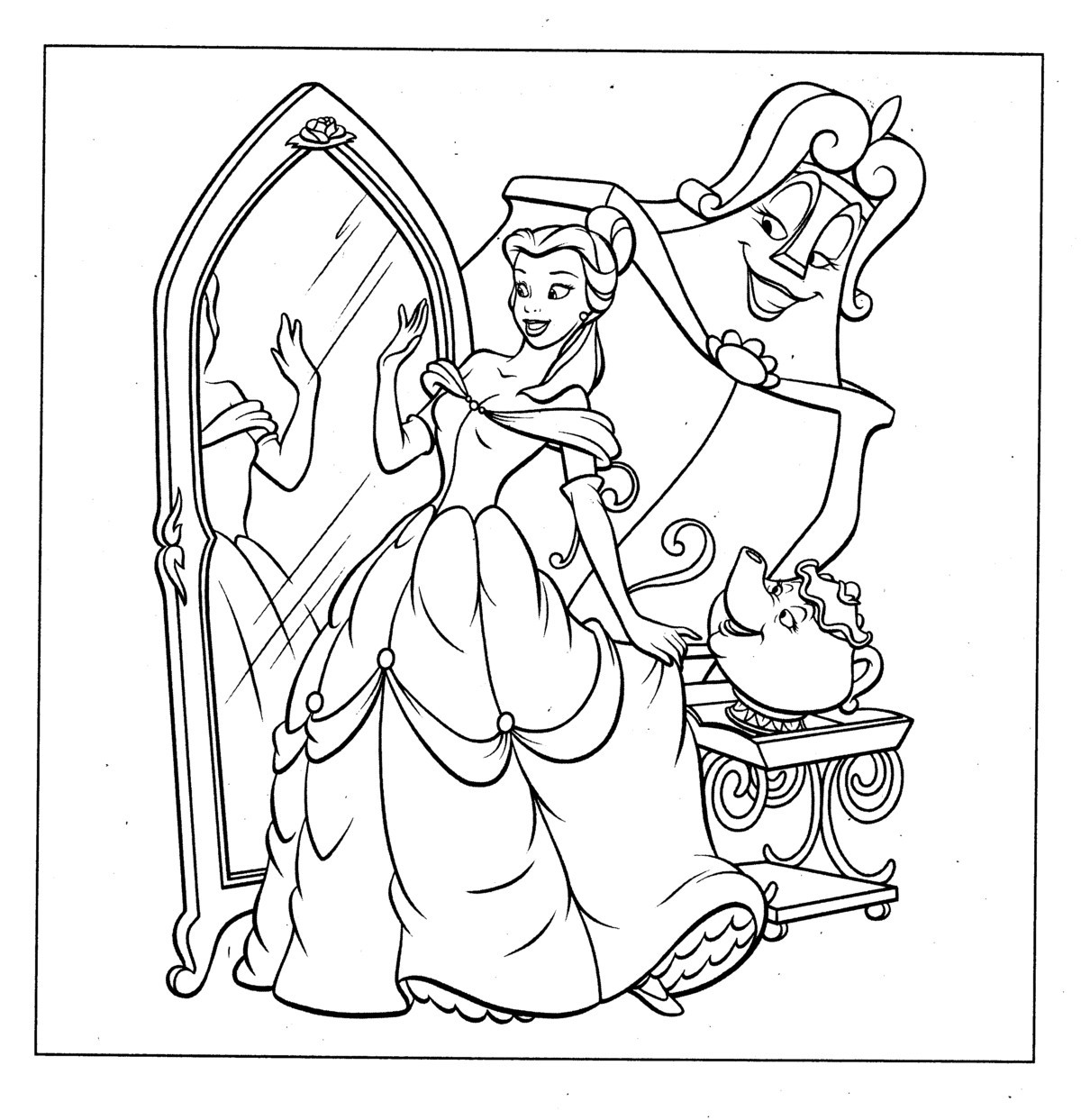 Belle Coloring Pages To Print
 Free Printable Belle Coloring Pages For Kids