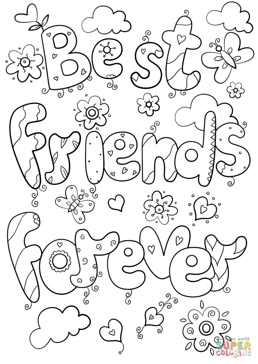 Best Friend Coloring Pages For Girls
 Best Friends Forever coloring page