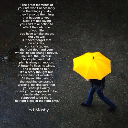 Best How I Met Your Mother Quotes
 The right place at the right time We Heart It