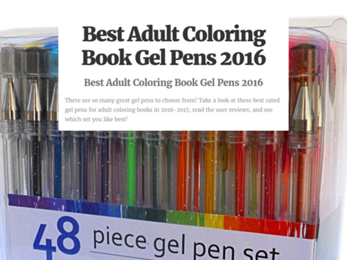 Best Pens For Coloring Books
 Best Gel Pens for Adult Coloring Books