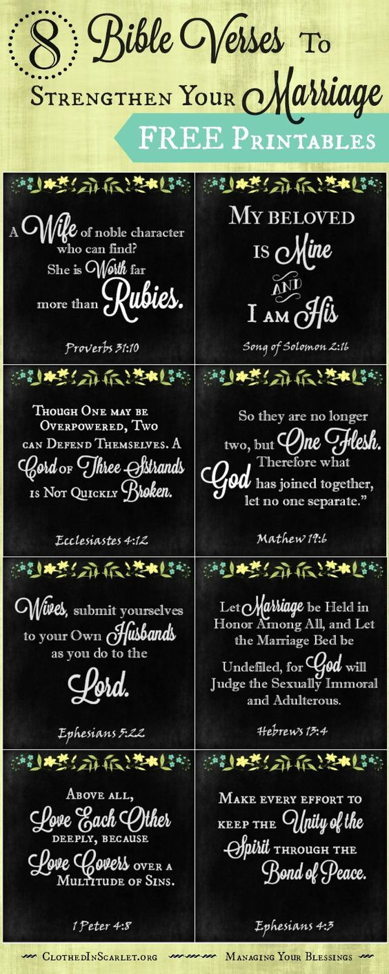Bible Quotes On Marriage
 8 Bible Verses to Strengthen Your Marriage Free
