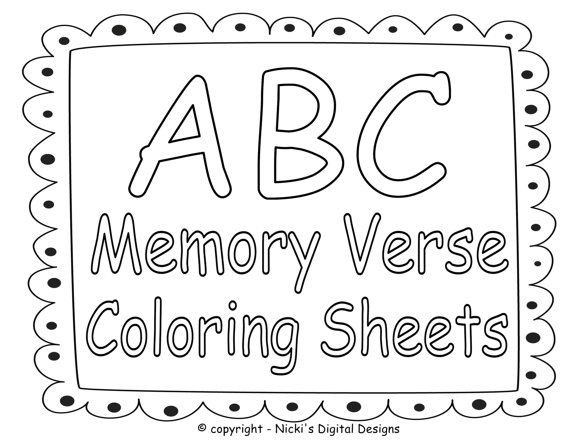 Bible Verse Coloring Pages For Boys
 ABC Bible Memory Verse Coloring Sheets