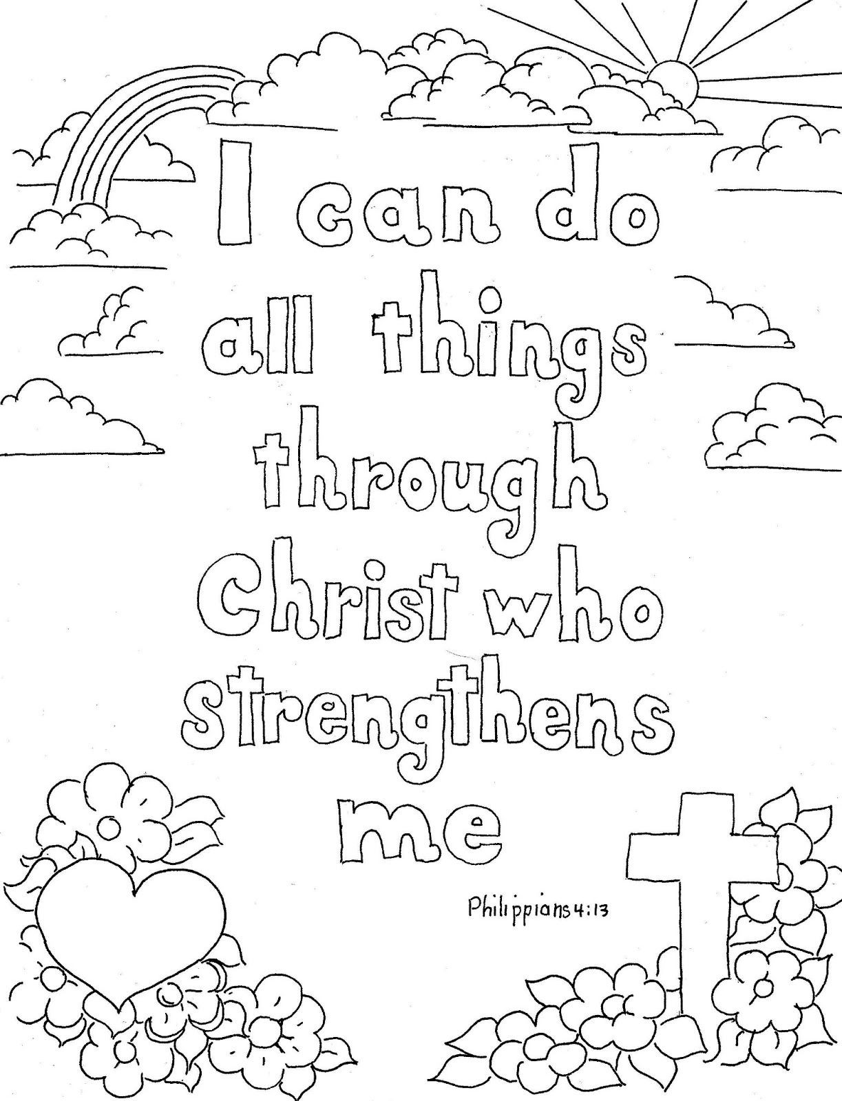 Bible Verse Coloring Pages For Boys
 Coloring Pages for Kids by Mr Adron Philippians 4 13