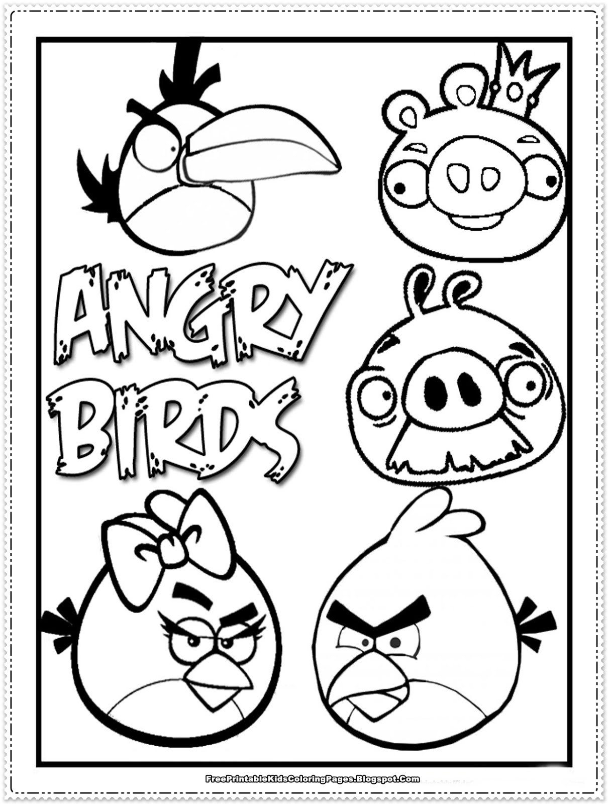 Bird Coloring Sheet
 Angry Birds kids Coloring Pages Free Printable Kids