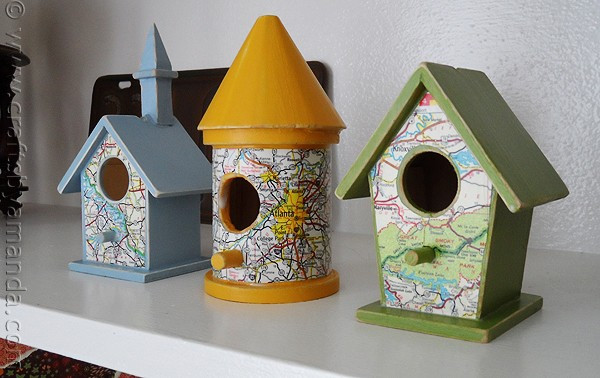 Bird Crafts For Adults
 Road Map Birdhouses Crafts by Amanda