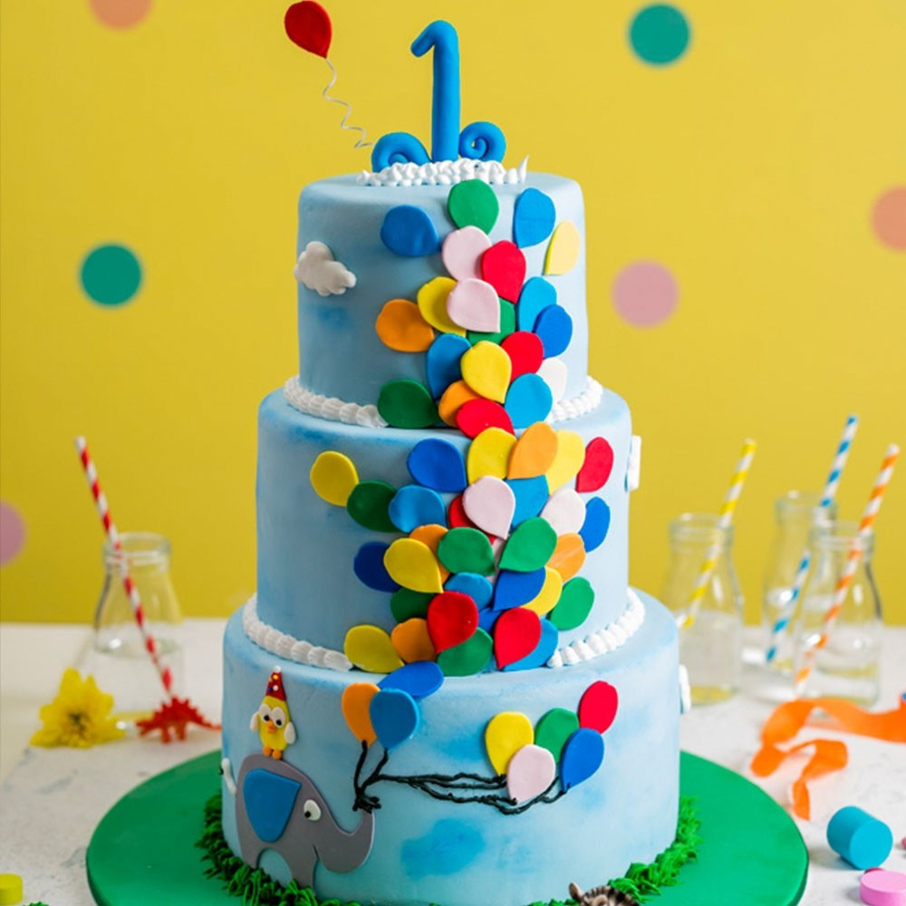 Birthday Balloons And Cake
 Balloon Birthday Cake