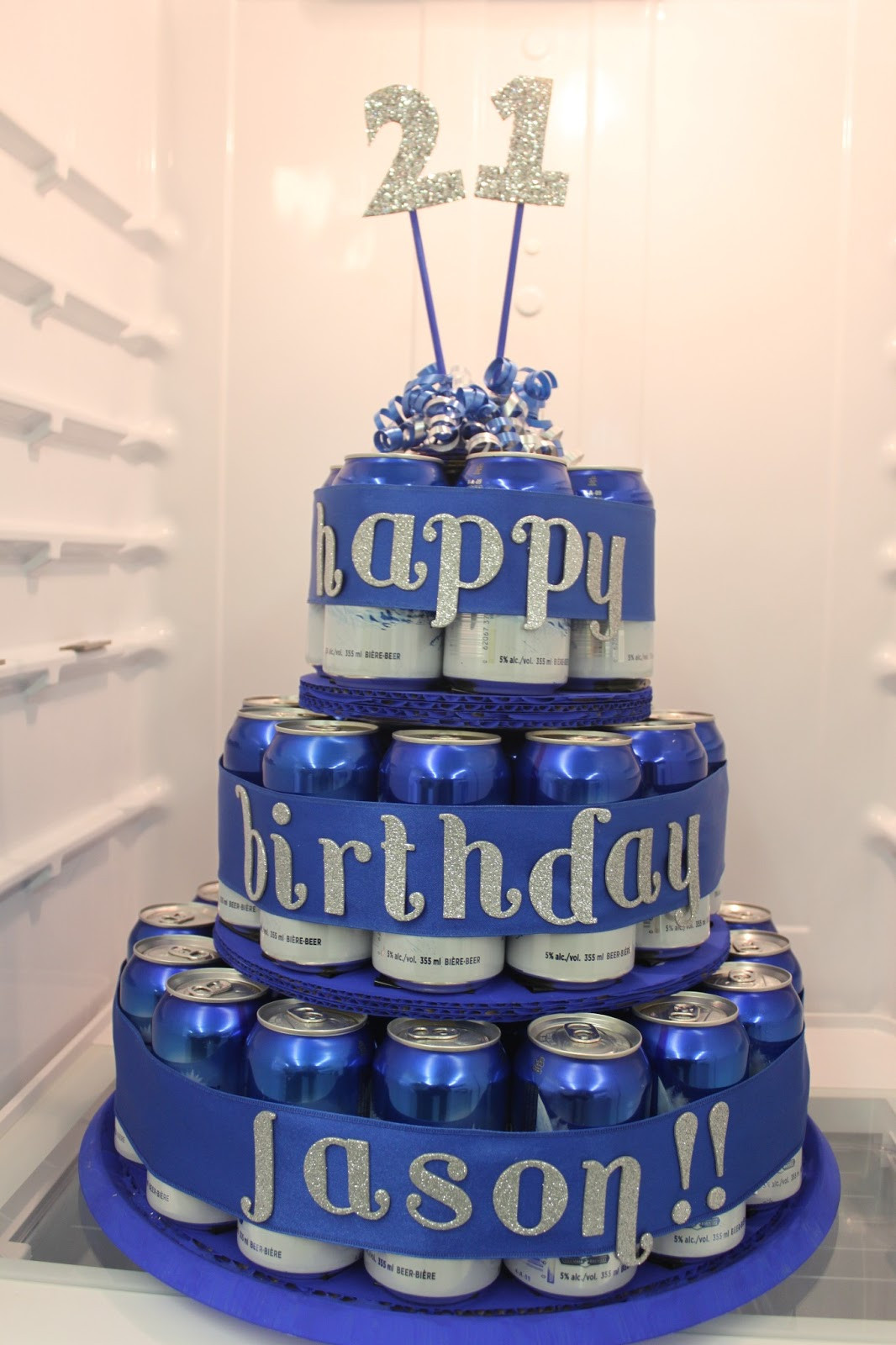 Birthday Beer Cake
 Made by Samantha Beer Can Birthday Cake