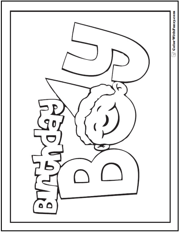 Birthday Boys Coloring Sheets
 55 Birthday Coloring Pages Customizable PDF