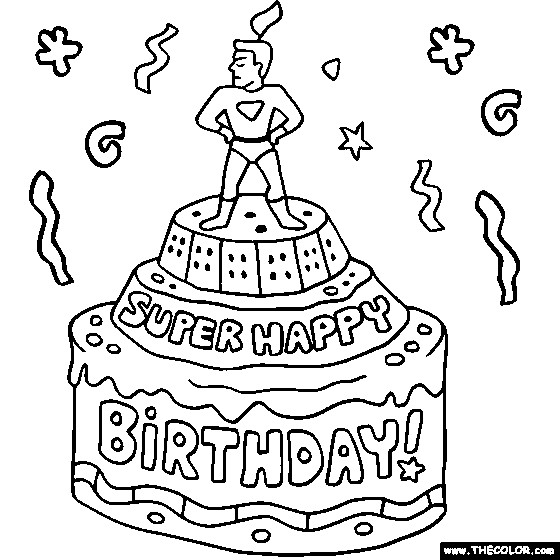 Birthday Boys Coloring Sheets
 Birthday line Coloring Pages