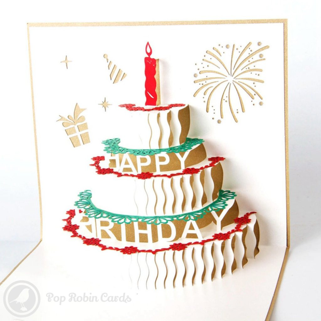 Birthday Cake Card
 Birthday Cake with Candles 3D Pop Up Birthday Greeting