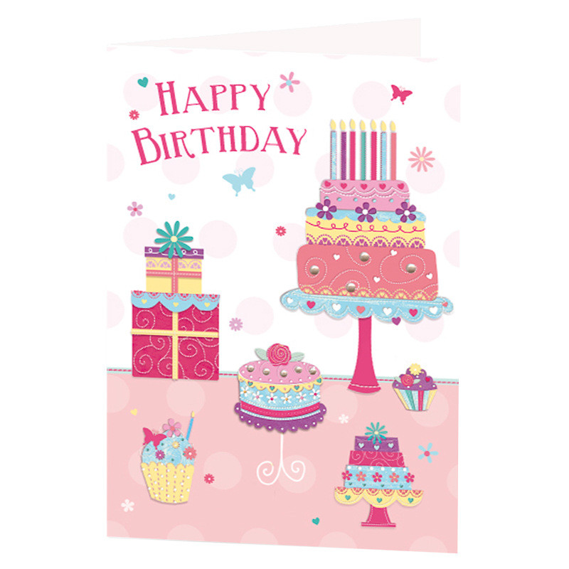 Birthday Cake Card
 Birthday Cake & Presents Birthday Card Greeting Cards