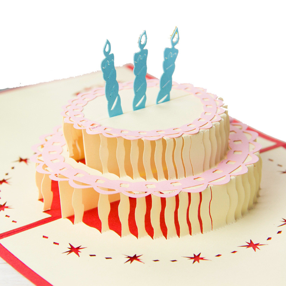 Birthday Cake Card
 Creative 3D stereo birthday cake greeting card DIY