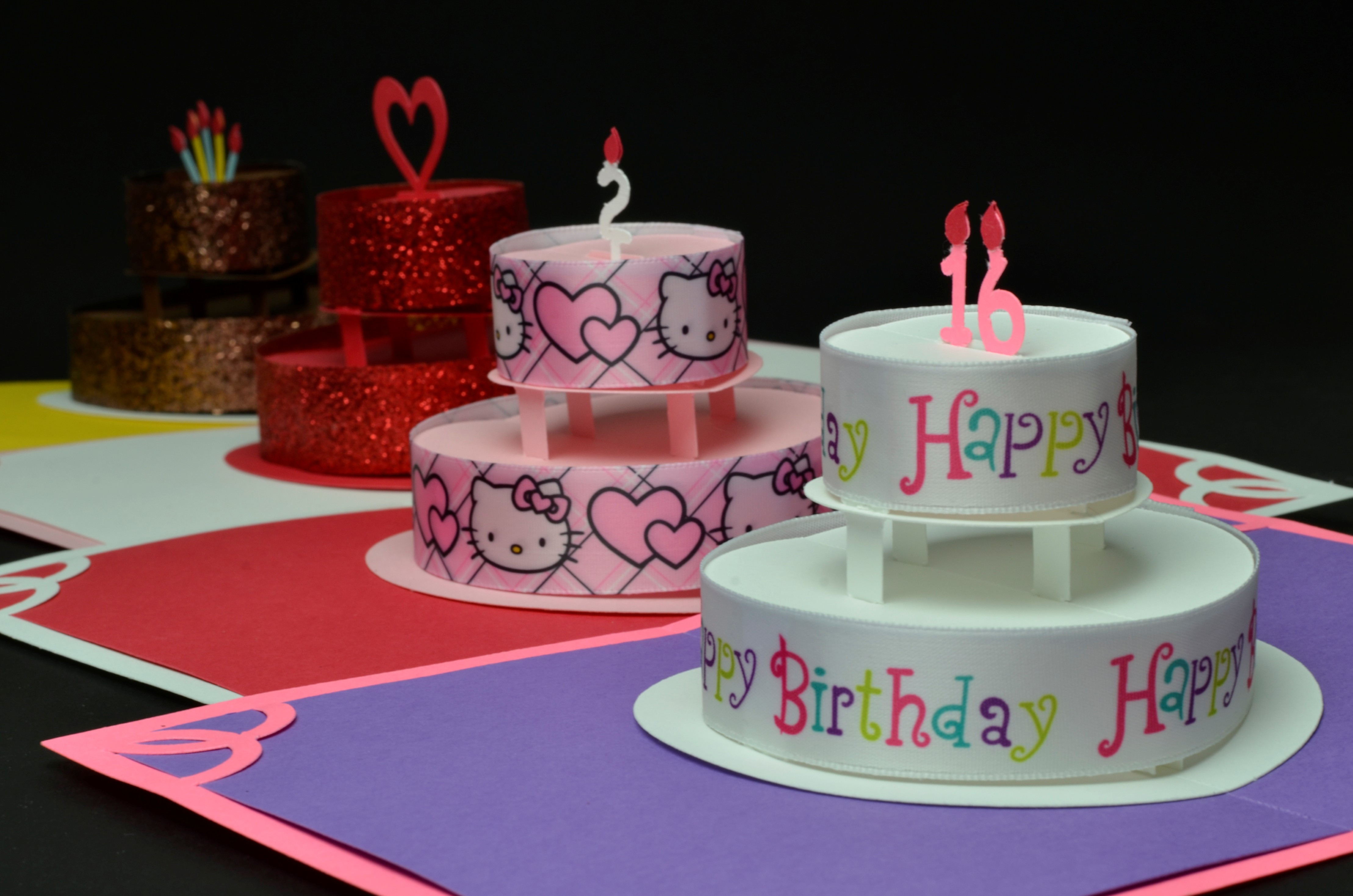 Birthday Cake Card
 How to make a Birthday Cake or Wedding Cake Pop Up Card