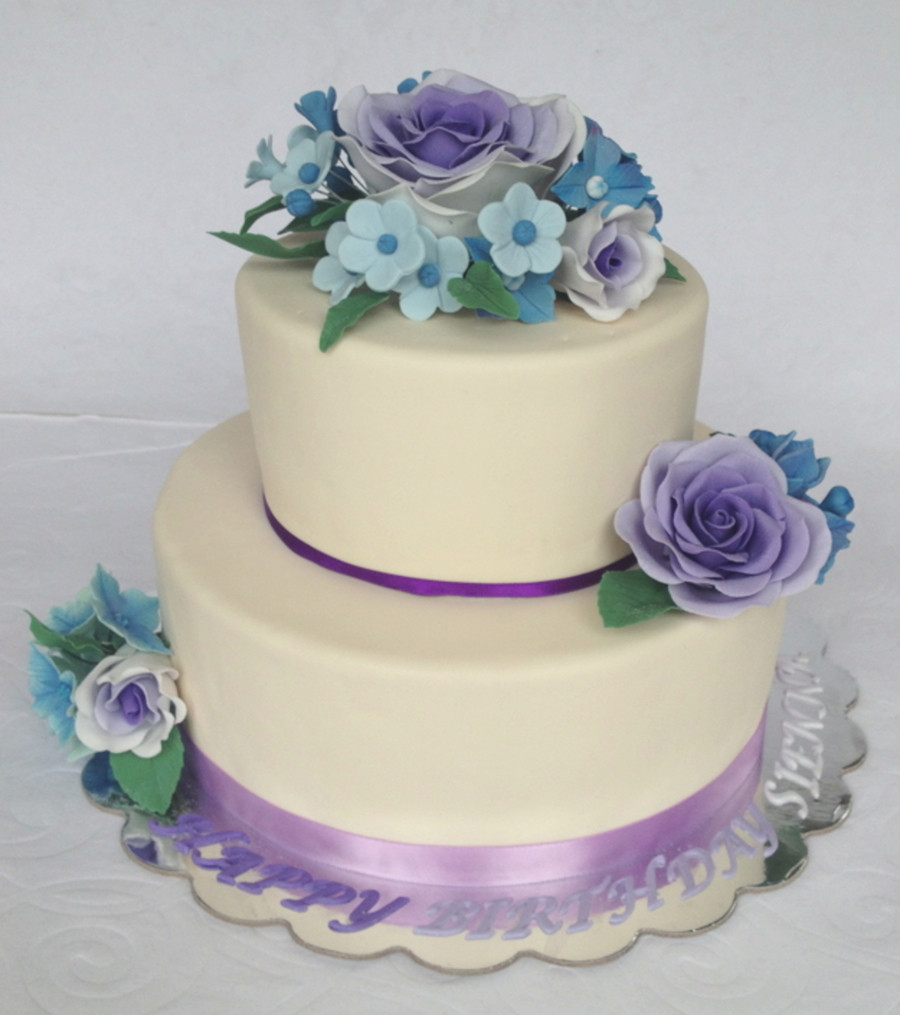 Birthday Cake For Her
 Purple Ombre Rose Cake Todays Cake Is A Birthday Cake For