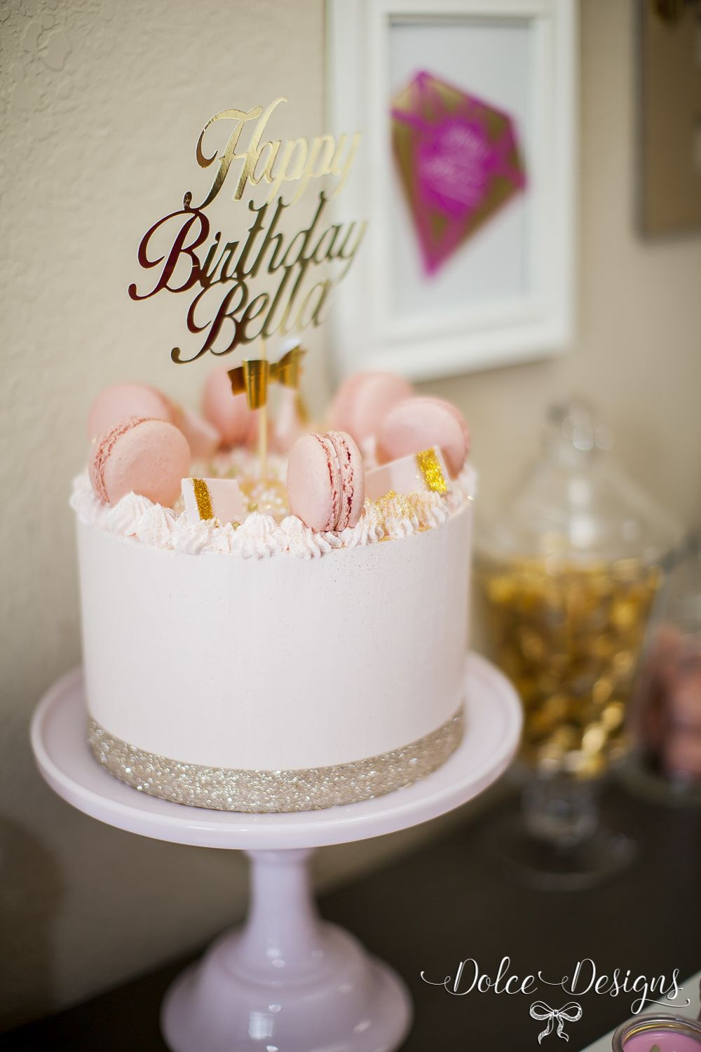 Birthday Cake For Her
 modern pink and gold birthday cake Cakes