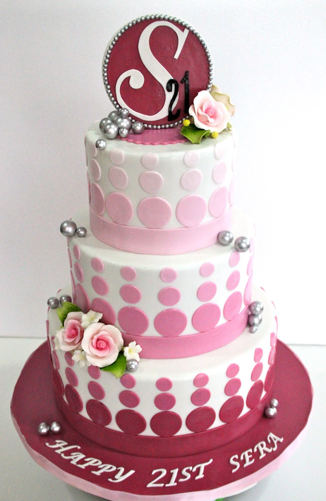 Birthday Cake For Her
 Pink 21st Birthday Cake