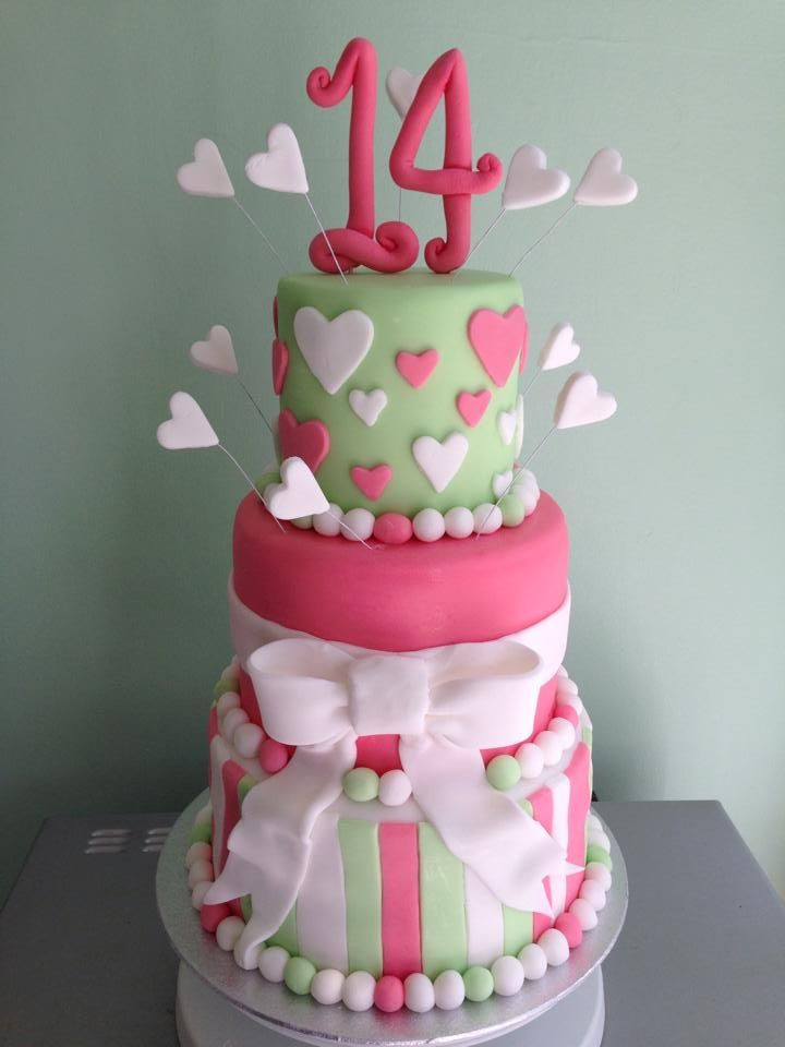 Birthday Cake Ideas For 14 Year Old Boy
 My 3 tiered birthday cake for a 14 year old girl