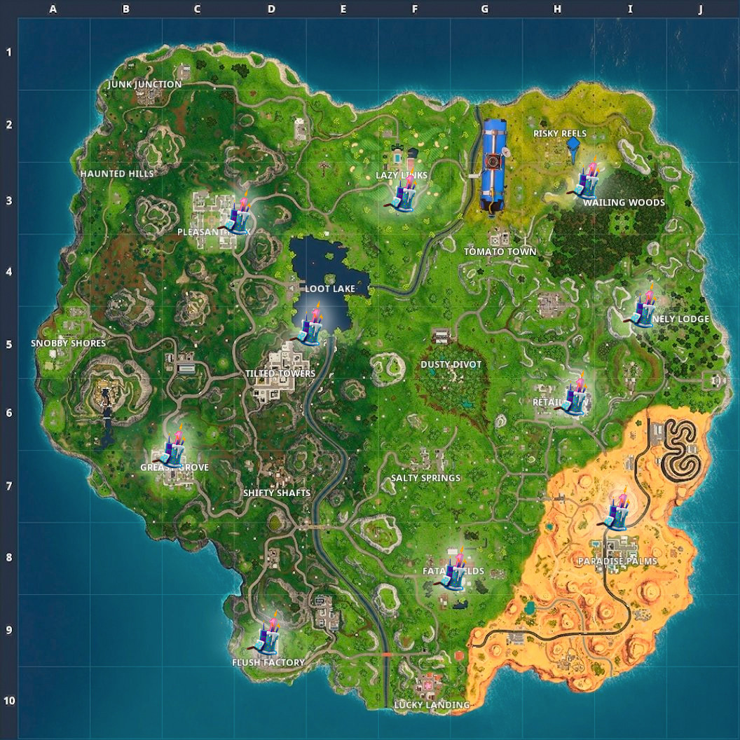 Birthday Cake Map Fortnite
 Birthday Cake Locations and Map Dance Challenge in