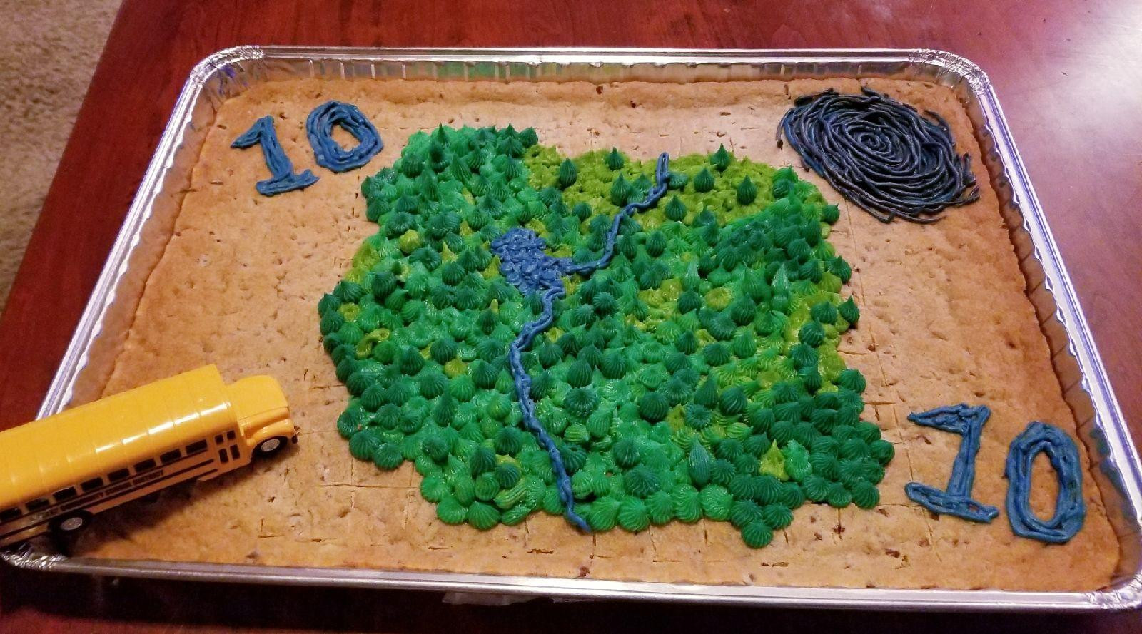 Birthday Cake Map Fortnite
 My fiance made my son the Fortnite map on his 10th