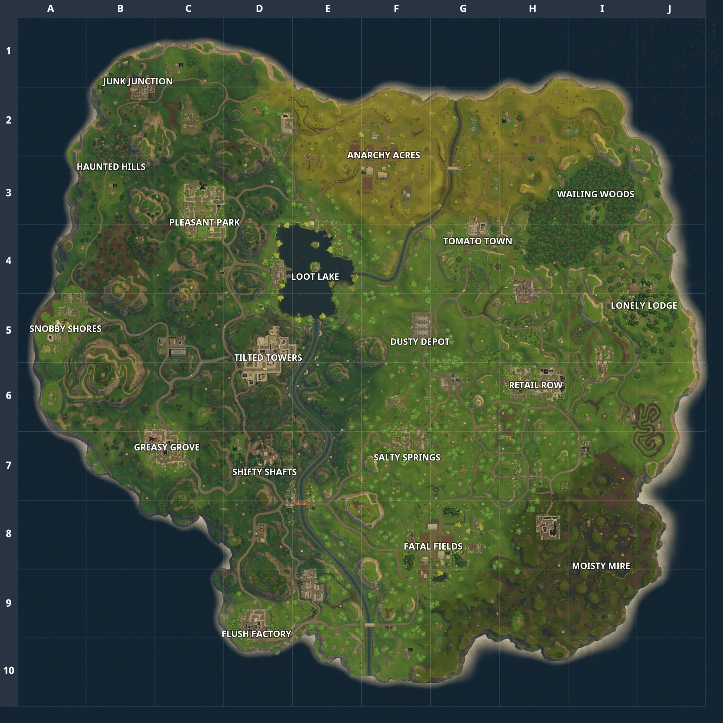 Birthday Cake Map Fortnite
 Fortnite Battle Royale Map Chest Spawn Locations updated