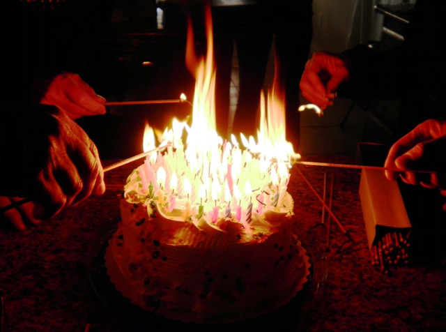 Birthday Cake On Fire
 96 Candlepower — Don’t Try This Without a Fire