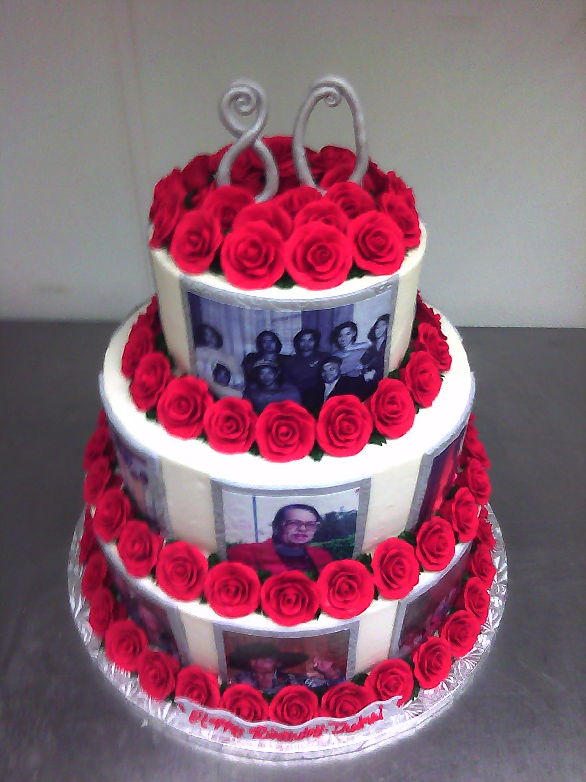 Birthday Cake Photo
 Rosey 80th Birthday Cake