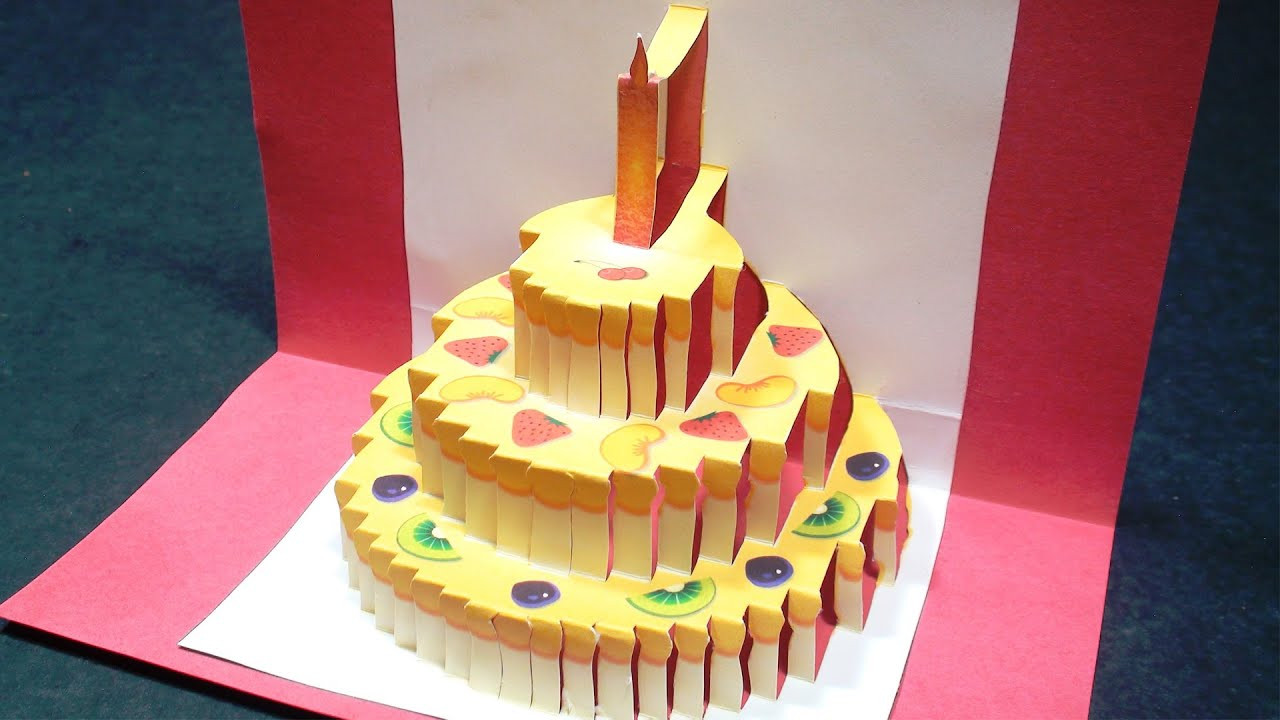 Birthday Cake Pop Up Card
 Birthday Cake Pop Up Card Happy Birthday Kirigami