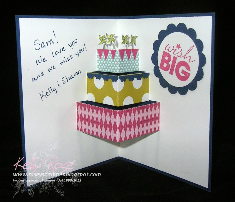 Birthday Cake Pop Up Card
 Kelly Rose Independent Stampin Up Demonstrator Make a