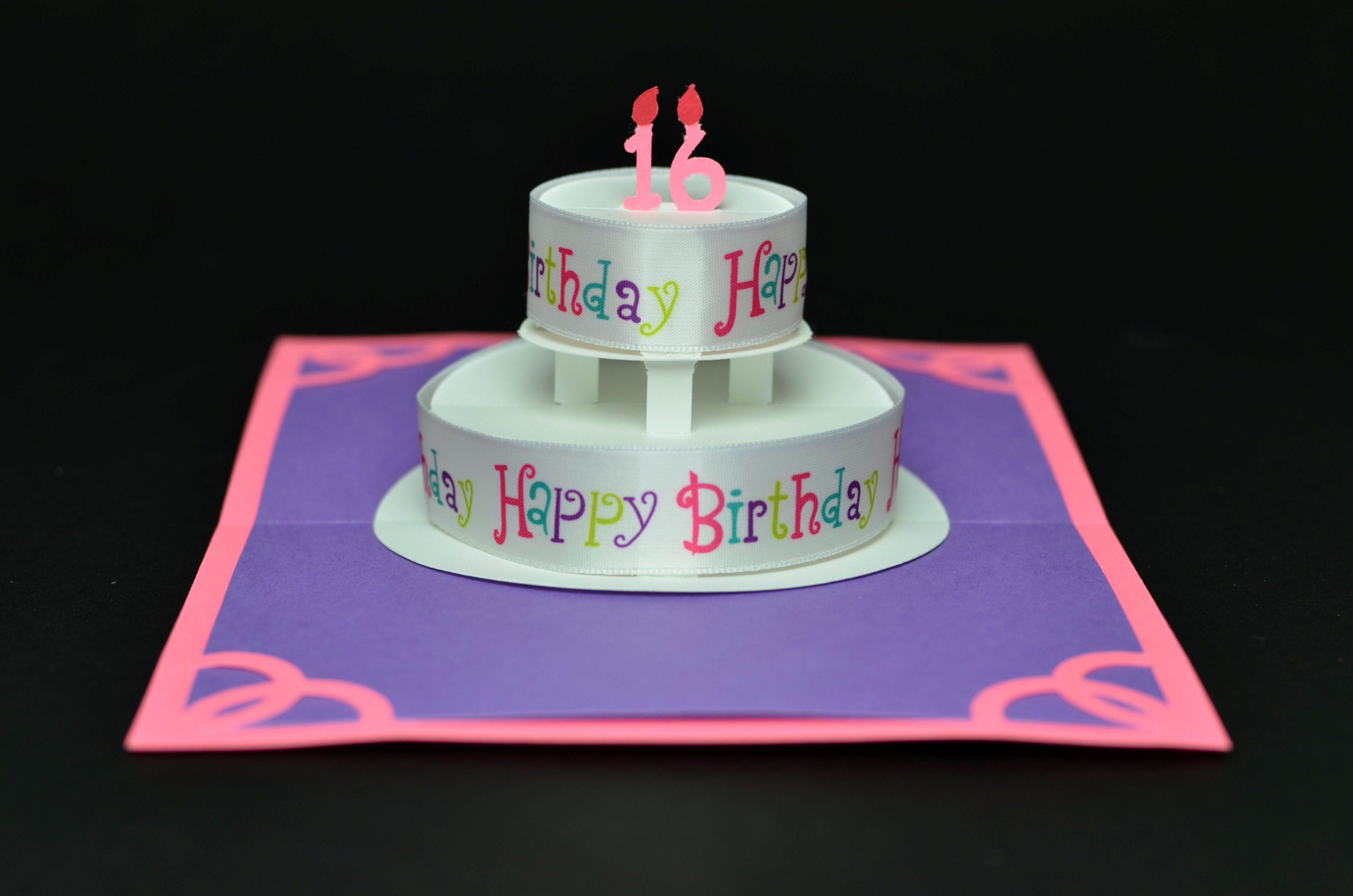 Birthday Cake Pop Up Card
 Round Birthday Cake Pop Up Card With "Happy Birthday