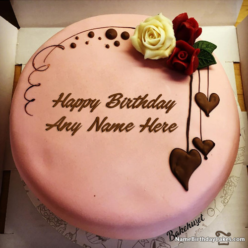 Birthday Cake With Name
 Write Name Birthday Cake Card Wishes
