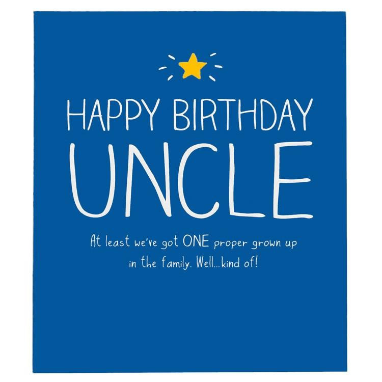 Birthday Card For Uncle
 Happy Jackson Uncle e Proper Grown Up Birthday Card