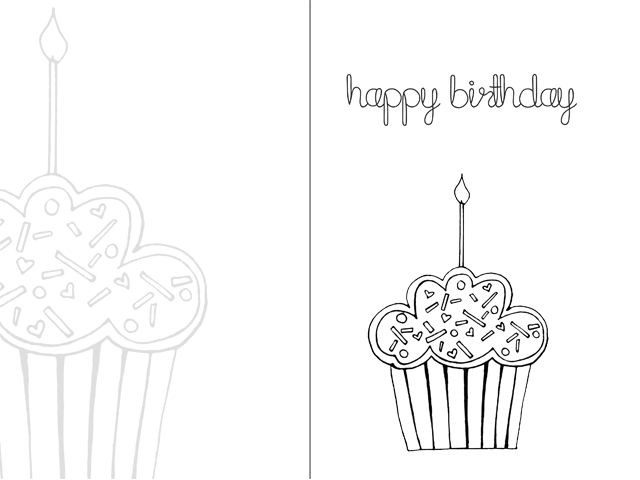 Birthday Cards Coloring Pages Girls
 Day 5 Printable – Happy birthday colouring card Tarjeta