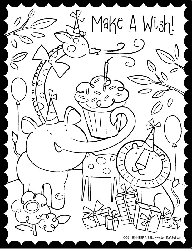Birthday Cards Coloring Pages Girls
 Coloring Page World Happy Birthday Coloring Pages Portrait