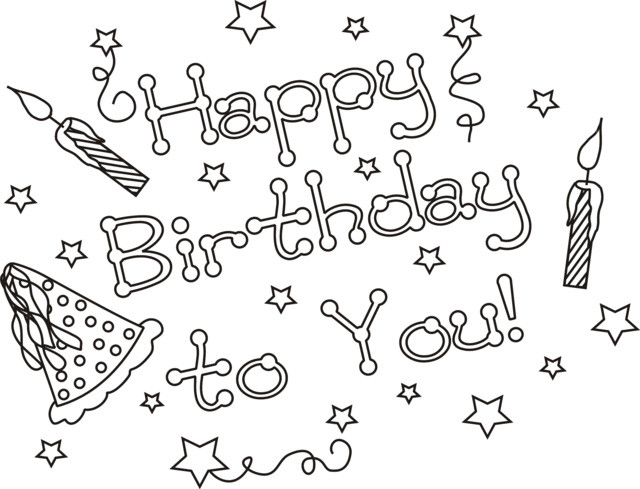Birthday Cards Coloring Pages Girls
 Happy Birthday Coloring Pages