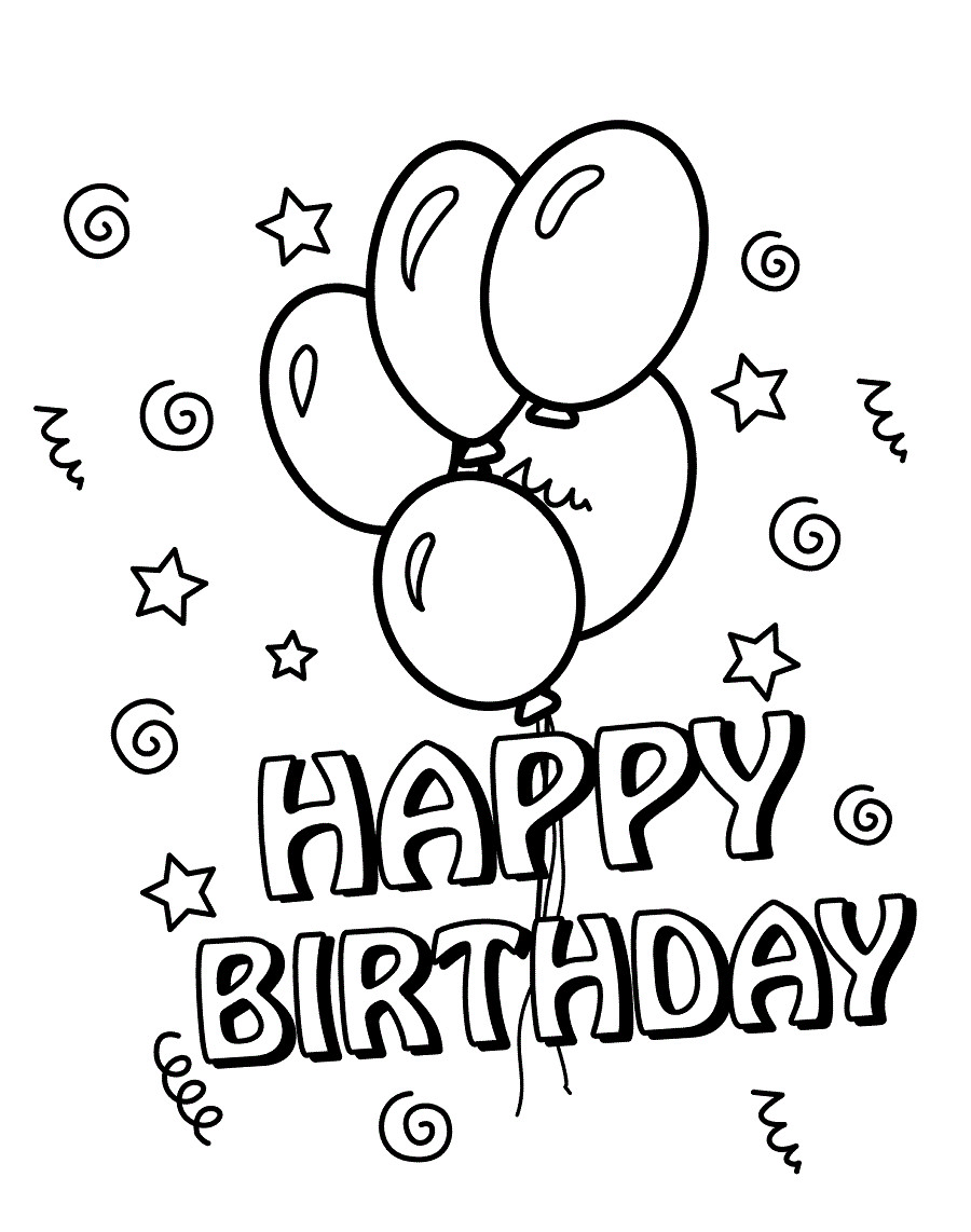 Birthday Cards Coloring Pages Girls
 25 Free Printable Happy Birthday Coloring Pages
