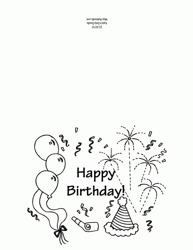 Birthday Cards Coloring Pages Girls
 Free Printable Happy Birthday Coloring Pages Coloring Home