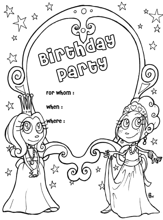 Birthday Cards Coloring Pages Girls
 Free Printable Coloring Birthday Cards AZ Coloring Pages