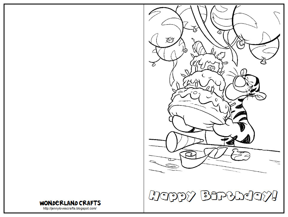Birthday Cards Coloring Pages Girls
 Wonderland Crafts Birthday