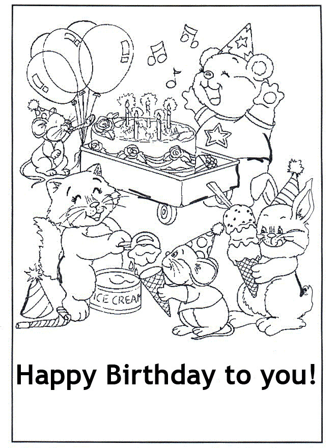 Birthday Coloring Pages For Boys
 Free Printable Happy Birthday Coloring Pages For Kids