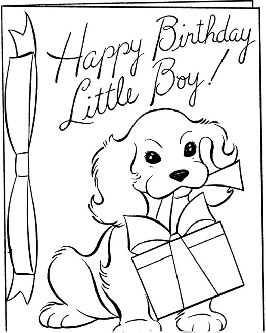 Birthday Coloring Pages For Boys
 Happy Birthday Boy Coloring Page & Coloring Book